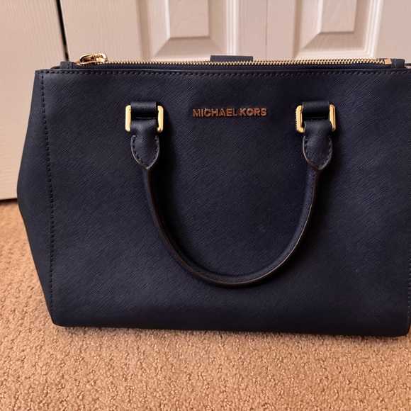 Michael Kors Handbags - Michael Kors Dark Blue Satchel